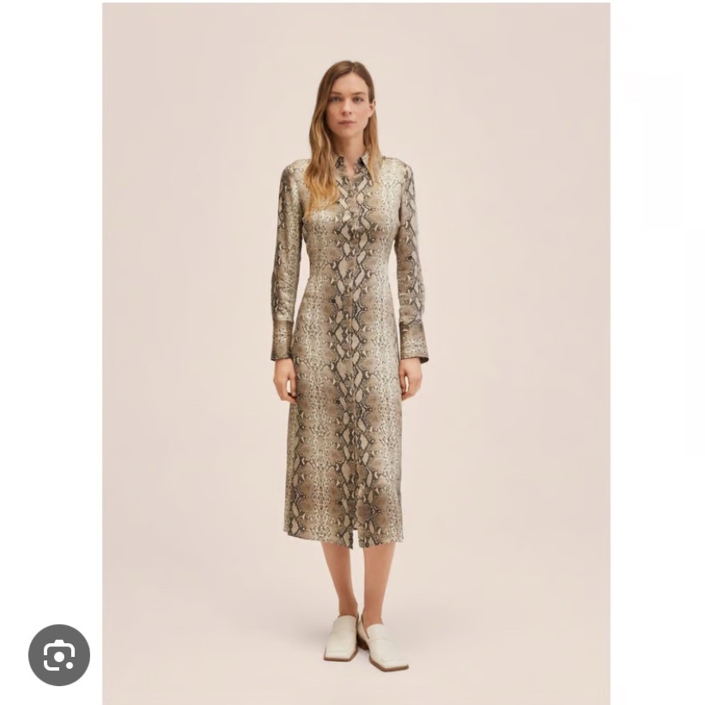 MANGO Snake Print  Dress